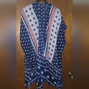 Patriotic Star Patterned Women's Kimono